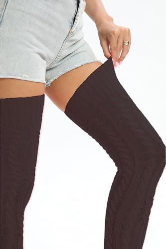 Image of Sexybody Women's Thigh High Socks Over the Knee Knit Socks, Winter Leg Warmers Stockings Knee High Tube Arctic Fleece