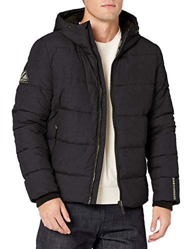 Superdry Men's Sports Puffer Jacket, Navy/Black, S