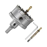 sourcing map Carbide Hole Saw Kit 62mm (2-7/16") Metal Hole Cutter Set with 2pcs Center Drill Bits Springs 1pcs Wrench for Stainless Steel Copper Iron Aluminum - Image 3