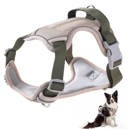 Arnés para Perros Ajustable antitirones con Mango Acolchado Suave arnés Reflectante para Perros pequeños medianos Grandes fácil de controlar (A)