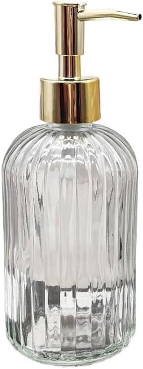 Bathroom Soap Dispenser 400ML Pressed Dispenser Glass Bottle Shampoo Shower Gel Bottle Soap Light Luxury Lotion Empty Bottle Soap Dispenser(Yellow)