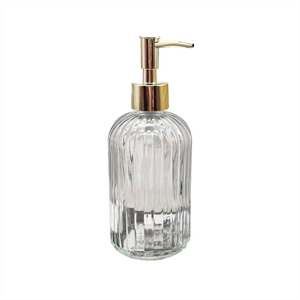 Cyairong-22 White Soap Dispenser 400Ml Pressed Dispenser Glass Bottle Shampoo Shower Gel Soap Light Luxury Lotion Empty(White)
