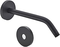 Vista 43 de Brazo de ducha de barrido de 16 pulgadas de largo montado en la pared Extensión de cabezal de ducha dorada con brida única, conexión estándar de 1/2