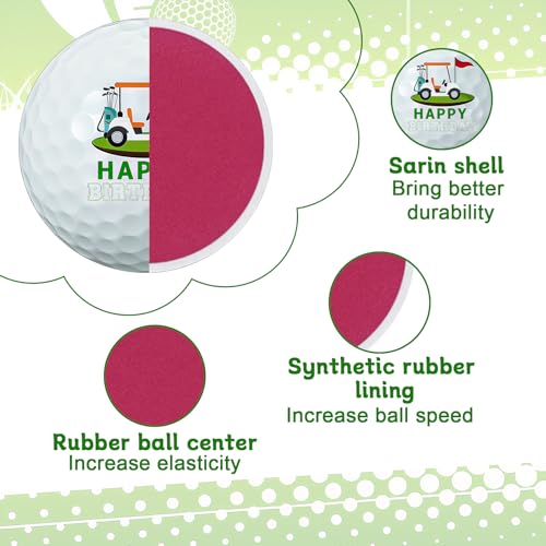 NCTNCX Golf Geschenk Set 3 StüCk Lustige GolfbäLle Personalisiert FüR Golffans MäNner Geschenk Einheit In StandardgrößE Happy Birthday Golf Balls