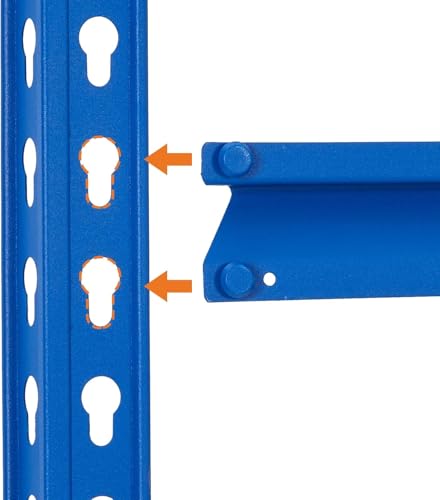 Image of GarveeTech 5-Tier Heavy Duty Storage Shelves, 2500 LBS Capacity Metal Shelving Unit with MDF Board, 60 inch W x 24 inch D x 72 inch H Adjustable Garage Shelving for Basement and Warehouse, High Gloss Blue