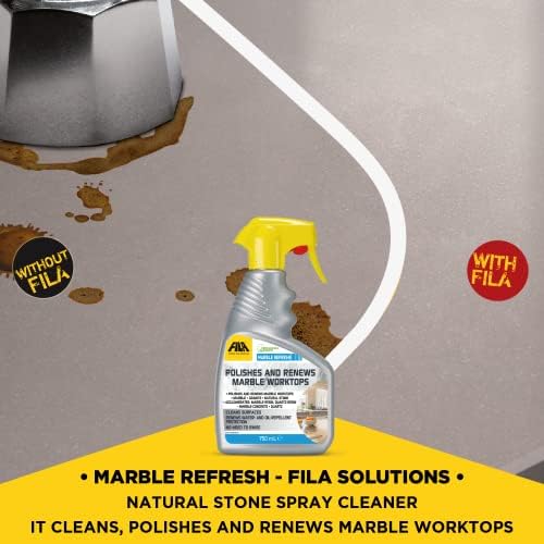 FILA Surface Care Solutions, MARBLE REFRESH, Marble Cleaner for Worktops, Polishes and Renews Kitchen Worktop, ideal for Granite, Quartz and All Natural Stone, Stain Remover, 750ml