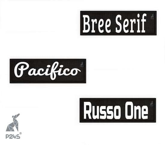 P24S personalisiertes Klett-Patch mit Wunschtext und Wunschfarbe – für Kleidung, Rucksäcke, Hundegeschirr, Outdoor-aktivitäten – bestickter Rand (Schwarz, 100x25 mm)