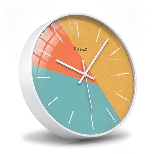Image of Stylish Modern Wall Clock for Living Room Decor | Unique Analog Wall Watch for Bedroom, Kitchen, Office, Hall | Elegant Decorative Wall Clock for Home Interior, Wall Decoration (Teal Modern)