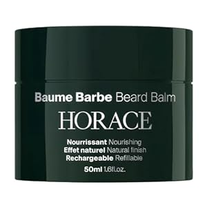 HORACE Beard Balm – Light Hold Beard Nourish for Natural Finish and Easy Rinse – Refillable Balm Jar – Contains Natural Ingredients – No Silicone or Mineral Oils – Vegan, 50 ml