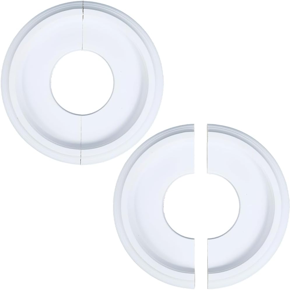 CREATCABIN 2 Kits Split Ceiling Medallion Molded Ceiling Fan Medallion Decorative White Round Home Lighting Covers Ceiling Medallion Chandeliers Base for Canopies Light Fixtures 10Inch ODx4Inch ID