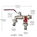 90 Degree Valve Faucet Industrial Home Brass Water Tap Single/Double Irrigation Zinc Alloy Garden Bibcocks Lever Handle Taps(GreenDouble mouth B)