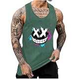 Debardeur Homme Été Tee Shirt sans Manches Débardeurs Streetwear Mode Tank Top Gym Tshirt Athlétique Respirant Haut Décontracté Tee Tops Debardeur Et Ventes Flash Vert Armée M