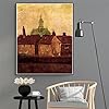 DIY Oil Painting Kit,Cluster of Old Houses with The New Church in The Hague Painting by Vincent Van Gogh Arts Craft for Home Wall Decor 50X75CM #2