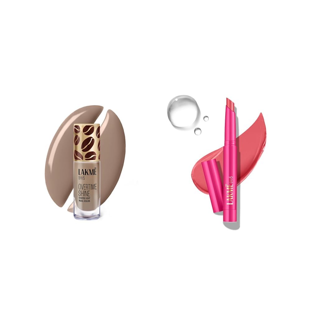 Lakme 9 to 5 Overtime Shine Nail Polish - Coffee Edit- 04 Mocha Mist 6ml Lakme 9 to 5 Forever Matte Lip Crayon, Poise Pink 1.1g-picture-22