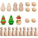 YuChiSX Poupées en Bois Brut Vierge Figurines Bois Mini Corps de Personnages à Peindre pour Création Bricolage Décoration Bois Doll Peg Figurines Poupée en Bois pour Peintes à la Main Décoration