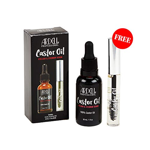Ardell 100% Pure Castor Oil Eyelash Growth Enhancer & Brow Serum Kit, Hexane Free 1 Oz. Bottle, With Free 0.33 Oz. Travel Size #TOP2