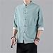 Shirts Men Tops Tang Suit Linen Half Sleeve Solid Traditional Kung Fu Hanfu Shirt Vintage Casual Tshirts Plus Size(Pink,XL 65-71KG)