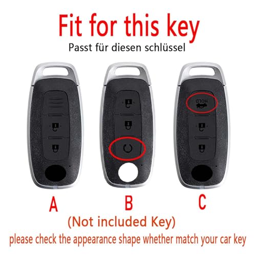 Télécommande boîtier de clé Nissan en silicone finition argent - 2