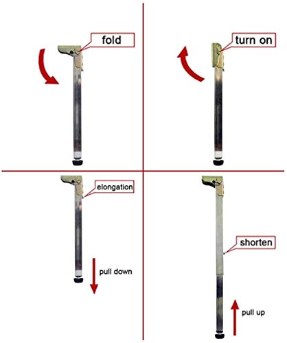 Pieds télescopiques en métal avec support de levage push-pull robuste - 3