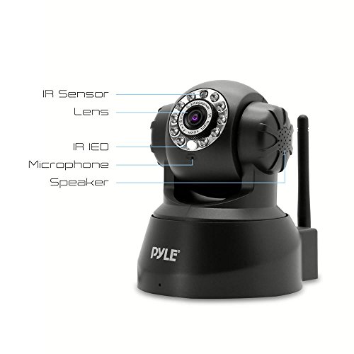 Indoor Wireless Security Ip Camera - Home Wifi Remote Video Monitor W/Motion Detection And Night Vision - Ptz Pan Tilt Network Surveillance, Voice Mic Audio For Mobile, Windows & Mac - Pyle Pipcam5 #TOP2