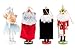 Clever Creations Nutcracker Suite 4 Pack 5 Inch Traditional Wooden Nutcracker Ornaments, Festive Christmas Tree Décor