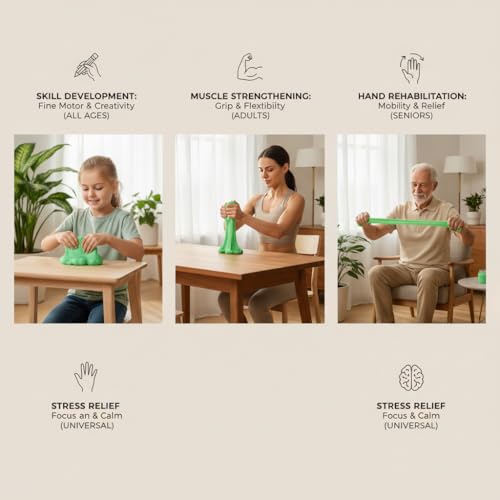 Image of CANDO Theraputty Medium Green Hand Exercise Putty, 50 Gm | For Grip Strength, Fine Motor Skills, Rehabilitation & Stress Relief