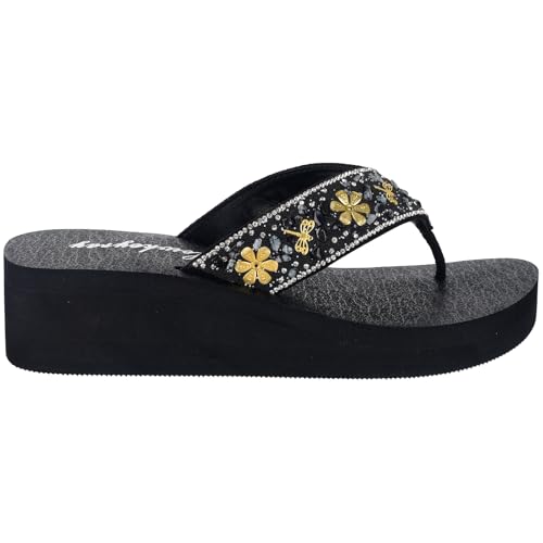 Lowkeyray Women's wedge flip flops Sandal2