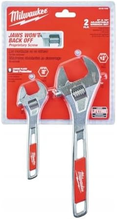 Milwaukee Electric - 2-PC Adjustable Chrome Plate Wrench Set 6 10...
