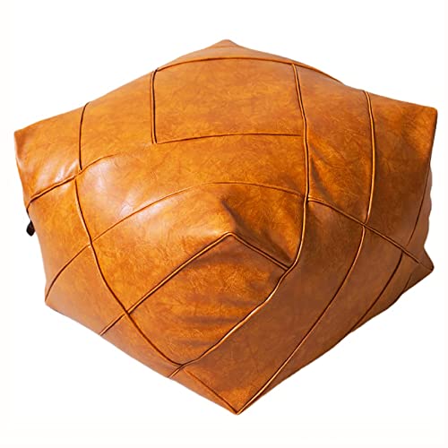 Housse de tabouret en cuir pour ranger vos plaids et reposer vos pieds