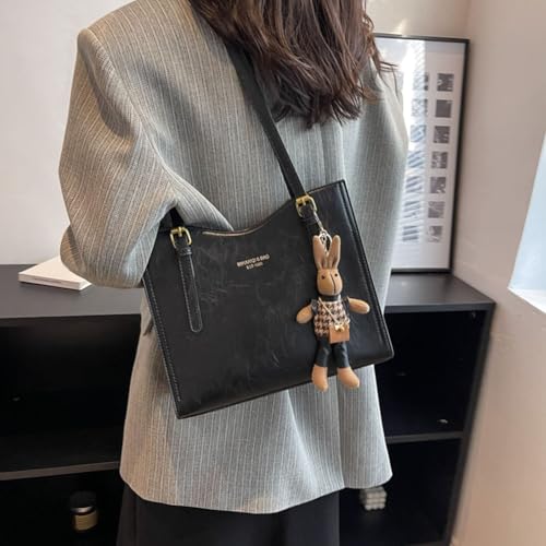 Women Vintage Shoulder Bag PU Leather Slouchy Tote Purse Large Capacity Fashion Shoulder Bag Ladies Travel Handbag4