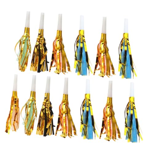 VILLFUL 30 Piezas de Trompetas Flecos y Purpurina para Fiestas Infantiles Recuerdos de Cumpleaños Matracas de Plástico Seguro Colores Surtidos y Ideales para Celebraciones y
