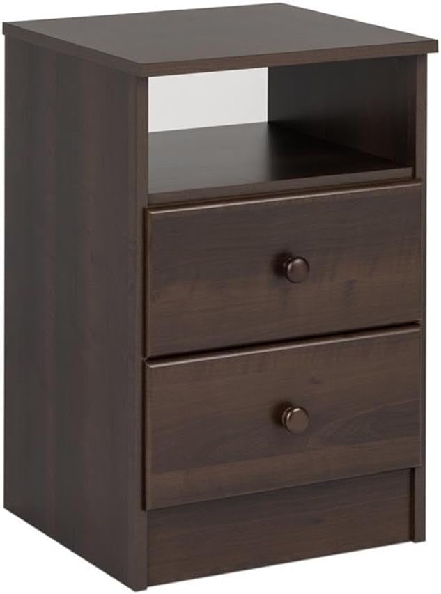 Prepac Astrid 2-Drawer Nightstand, Espresso