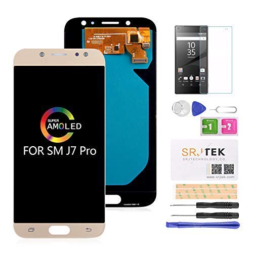 Para J7 Pro 2017 J730 Pantalla LCD De Reemplazo Pantalla LCD AMOLED Conjunto De Digitalizador De Pantalla Táctil Para Samsung Galaxy J7 2017 J730 J730F/DS J730G/DS J730GM/DS Juego De Piezas (Dorado)
