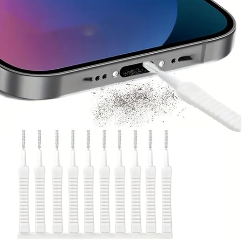 Kit de Nettoyage de téléphone Portable, kit de Brosse de Nettoyage de Port de téléphone 10PCS USB C métal Anti poussière Prise téléphone Haut Parleur brosses de Nettoyage