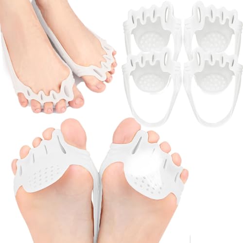 Skeerthy 4 Pieces Gel Toe Separators, Silicone Toe Stretchers Spacers for Hammertoe for Overlapping Toes