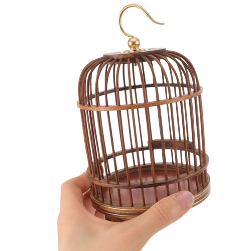 Image of BESPORTBLE Pet Cage Round Birdcages Outdoor Decorative Bird Cage Wood Hamster Cage for Small Parakeet Cage Hanging Cage for Bird Wooden Bird Nest