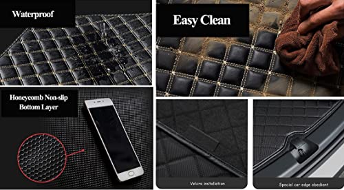 Worth-Mats All Season Cargo Tray Trunk Mat For Mazda Cx5 2016-2021-Newest(2Nd Row Splitted 3 Part), Black With Gold Stitching #TOP4