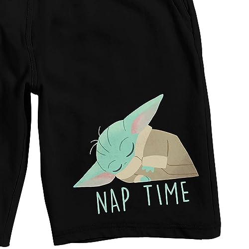 Bioworld The Mandalorian Grogu Nap Time Men's Black Sleep Pajama Shorts2