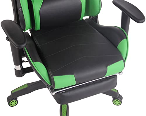 Sedia Gaming Turbo in Similpelle Stoffa O Similpelle Effetto Metallico I Poltrona Racing, Colore:Nero/Verde, Materiale:Ecopelle - Sedia gaming - Immagine 9