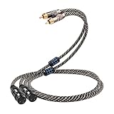 YYTCG Audiophile 4.92ft Dual RCA Male to Dual XLR Female - HiFi Audio Cable,4N OFC Core,Gold-Plated Plug,Nylon Braid,Subwoofer Cable,Compatible with Amplifiers,Mixers,Microphones(4.92ft/1.5m)