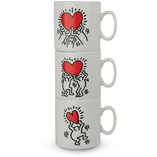 Materiale: Porcellana Egan Mug Collezione Keith Haring. Oggetto Realizzato in Porcellana di Colore Bianco e Rosso. Dimensione: 26X8,5X10 cm. La referenza è PKHSET/3