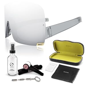 Gucci GG 1631S Rimless Shield Sunglasses + Bundle with eSHADES Luxury Eyewear Kit