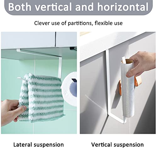 Jizxol Porte-rouleau de cuisine, sans perçage, porte-rouleau de cuisine, porte-rouleau de cuisine, porte-rouleau de papier, distributeur de serviettes, rangement pour cuisine, salle de bain, blanc – vue 7