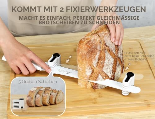 Nachschärfbares Brotmesser für selbstgebackenes Brot, 29,5 cm langes Multifunktionsmesser mit Wellenschliff… – Ansicht 8