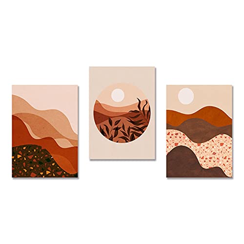 Póster de línea nórdica Sun Moon para pared de montaña abstracto bohemio de 50x70 cm