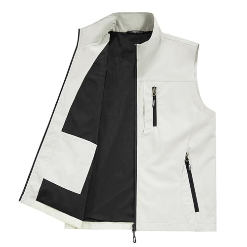 Gilet d'extérieur homme avec poches et col montant pour loisirs d'été - 4