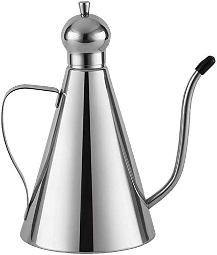 SJMFGF Olive Oil Dispenser, Stainless Steel Oil Drizzler/Vinegar Pourer, Leakproof Oil Pot/Olive Oil Bottle/Olive Oil Can Storage Container with Drip-Free Spout (Size : 1000ml)