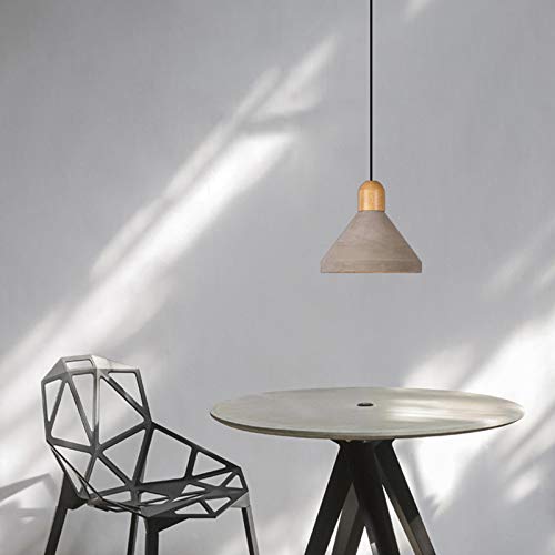 Niuyao Industrial Pendant Light With 9.65''W Cement Color Shade, Vintage Grey Hanging Lamp Ceiling Chandelier Fixture For Restaurant Bar Kitchen Dining Room 453983 #TOP1