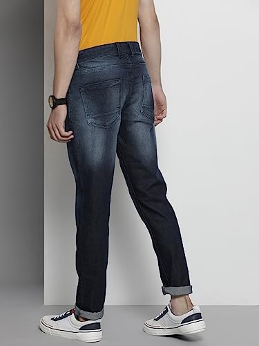 Image of The Indian Garage Co Men Slim Fit Solid Mid-Rise Stretchable Jeans