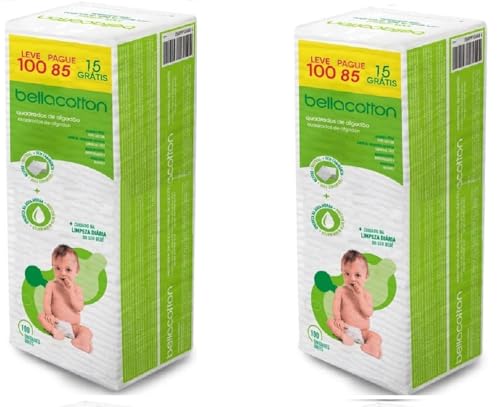 Algodão Bellacotton Quadrado Bebê Sem Perfume 200 Unidades